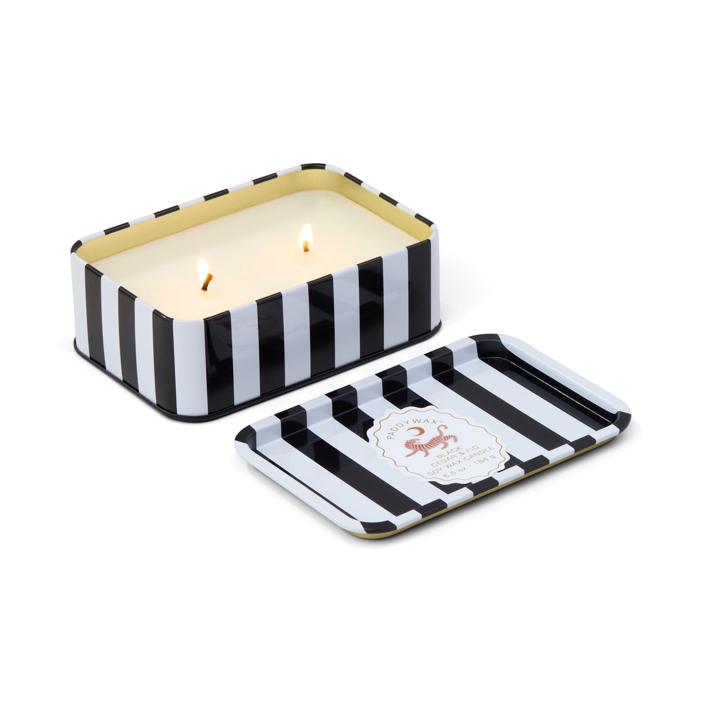 Paddywax Black Cedar & Fig Tiger Tin Soy Candle