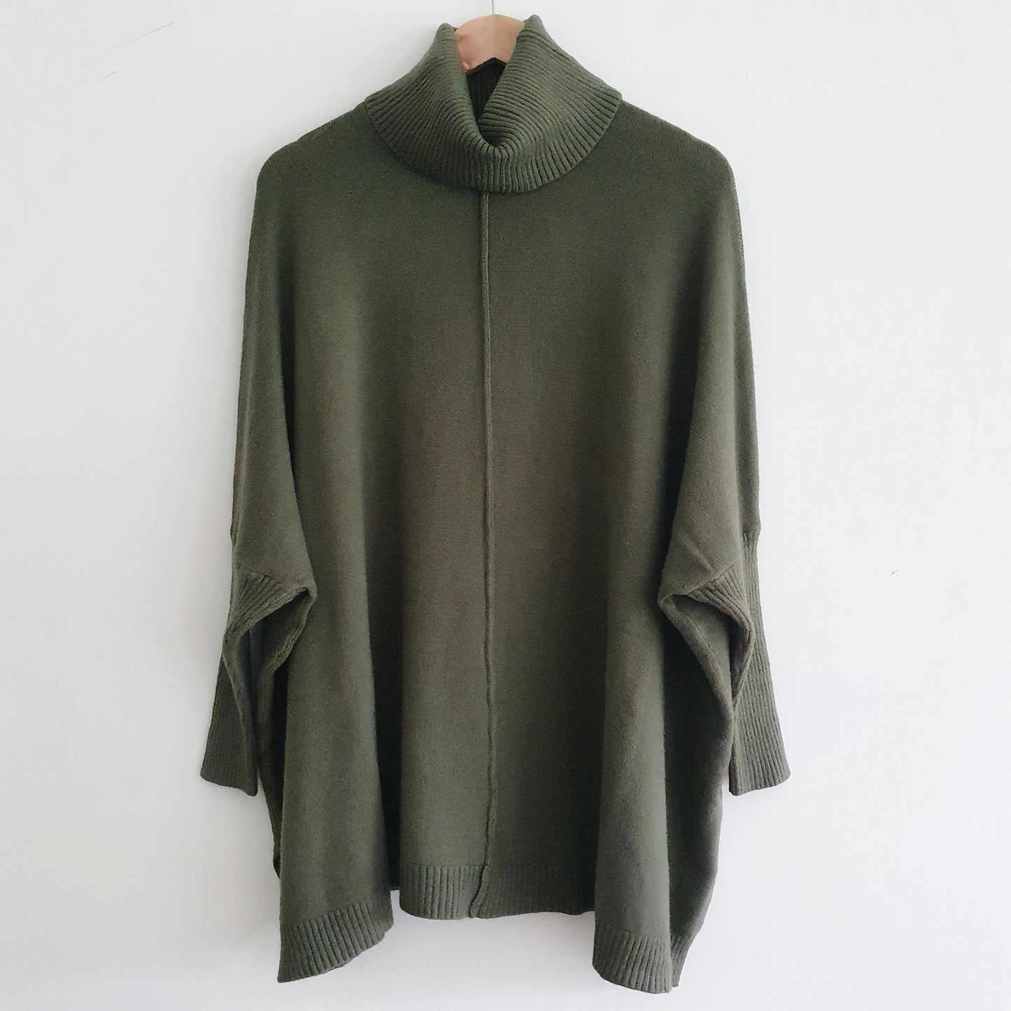 Rylie Roll Neck Jumper in Khaki