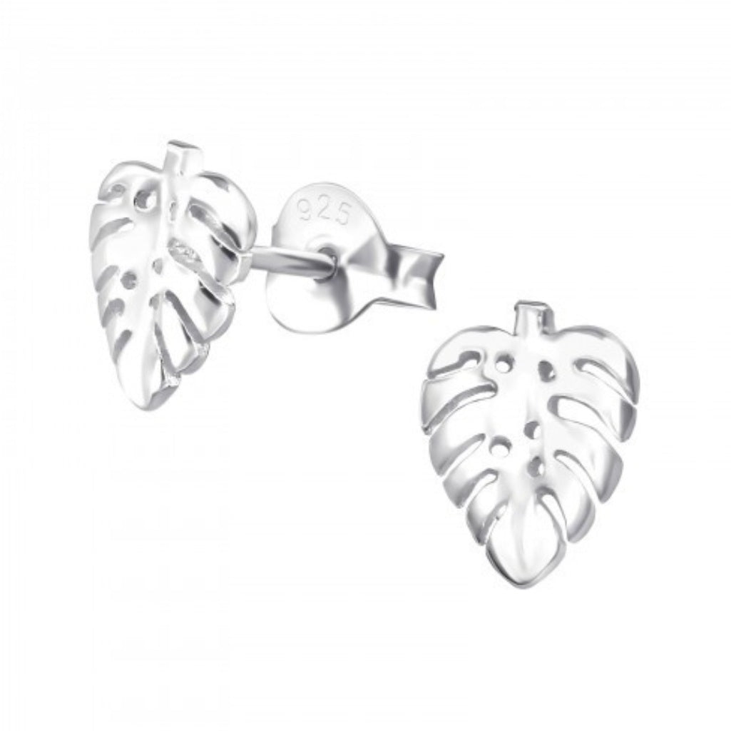 Ophelia Silver Monstera Studs