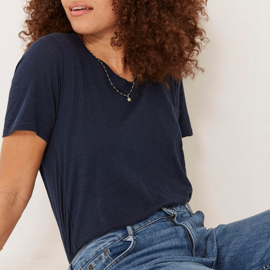Millie Organic Cotton Tee Navy