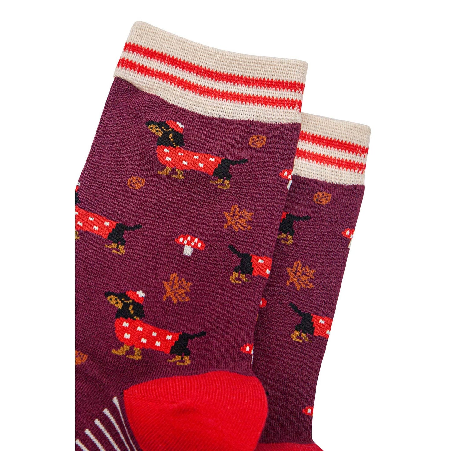 Sausage Dog & Toadstool Bamboo Socks
