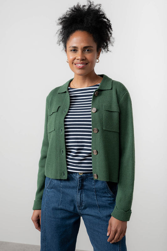 Lily & Me Chestnut Knitted Jacket Pine Green