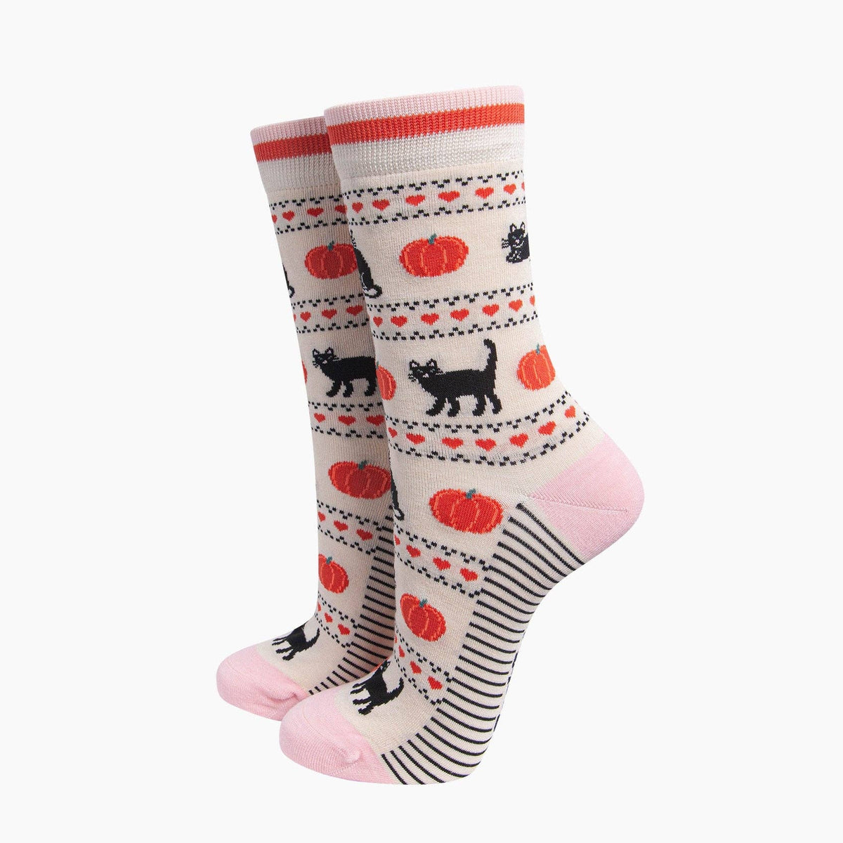 Black Cat & Pumpkin Bamboo Socks