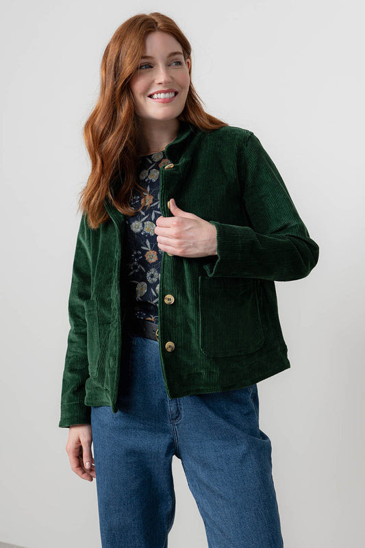 Lily & Me Ash Jumbo Cord Jacket Pine Green