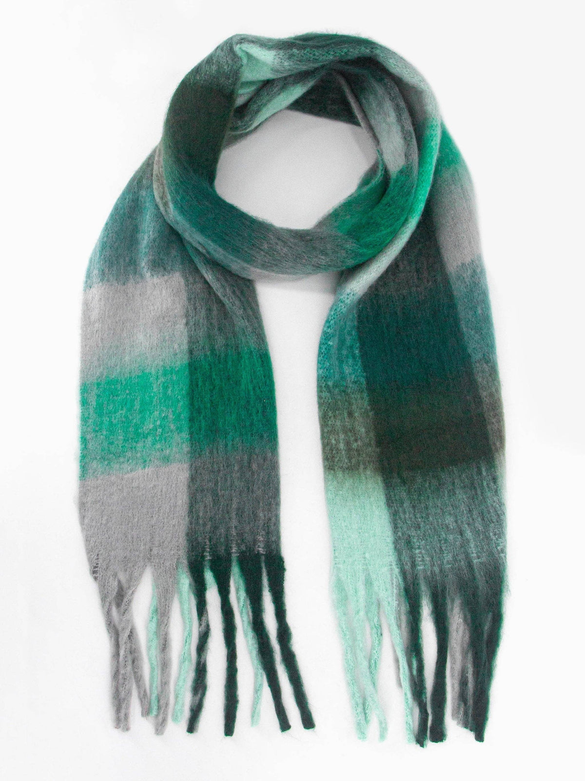 Allie Heavyweight Scarf - Aqua Colour Block