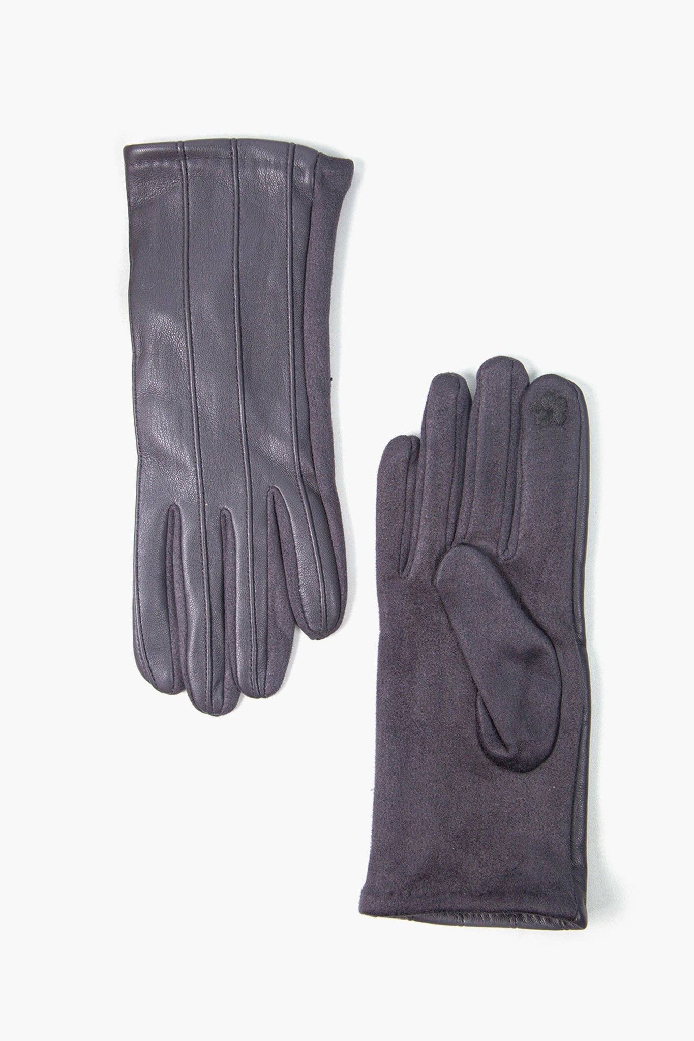 Vertical Stitch Gloves in Grey