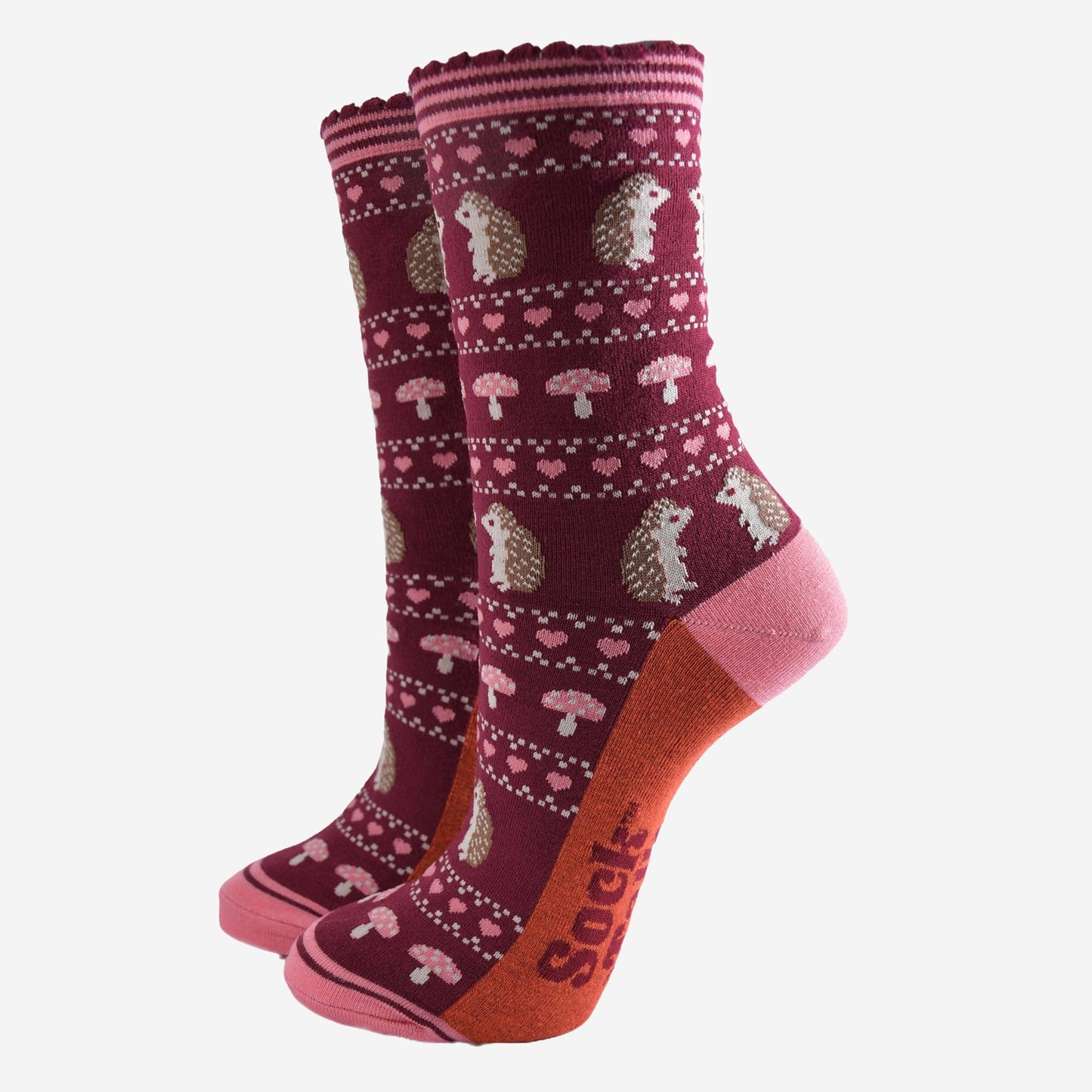 Fair Isle Hedgehog Bamboo Socks