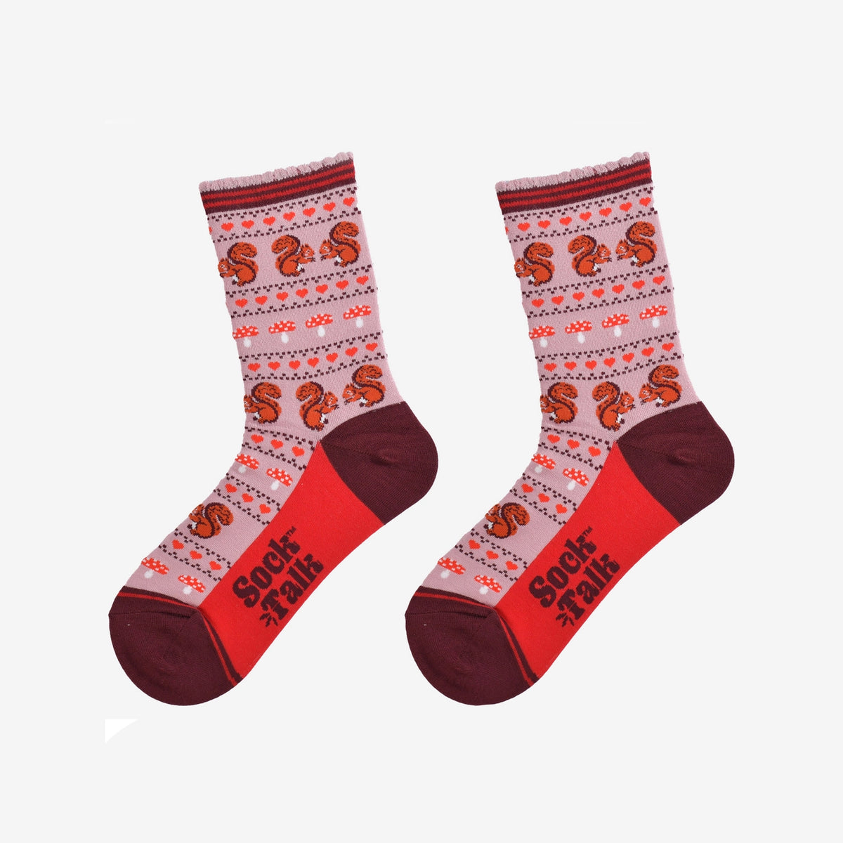 Fair Isle Squirrel Bamboo Socks