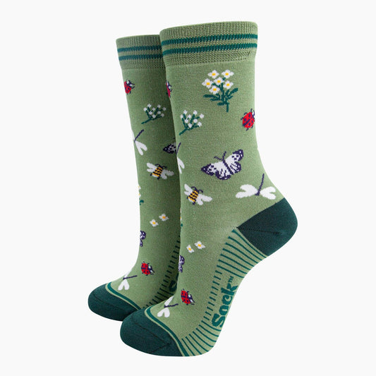 Garden Ladybird & Butterfly Bamboo Socks