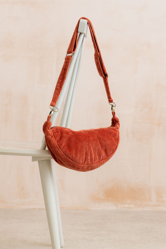 Lily & Me Jumbo Cord Sling Bag in Terracotta