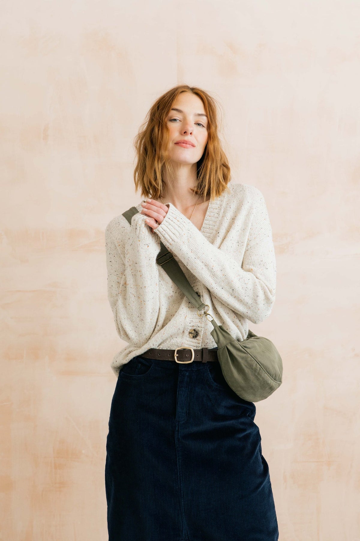 Lily & Me Cotton Sling Bag in Olive
