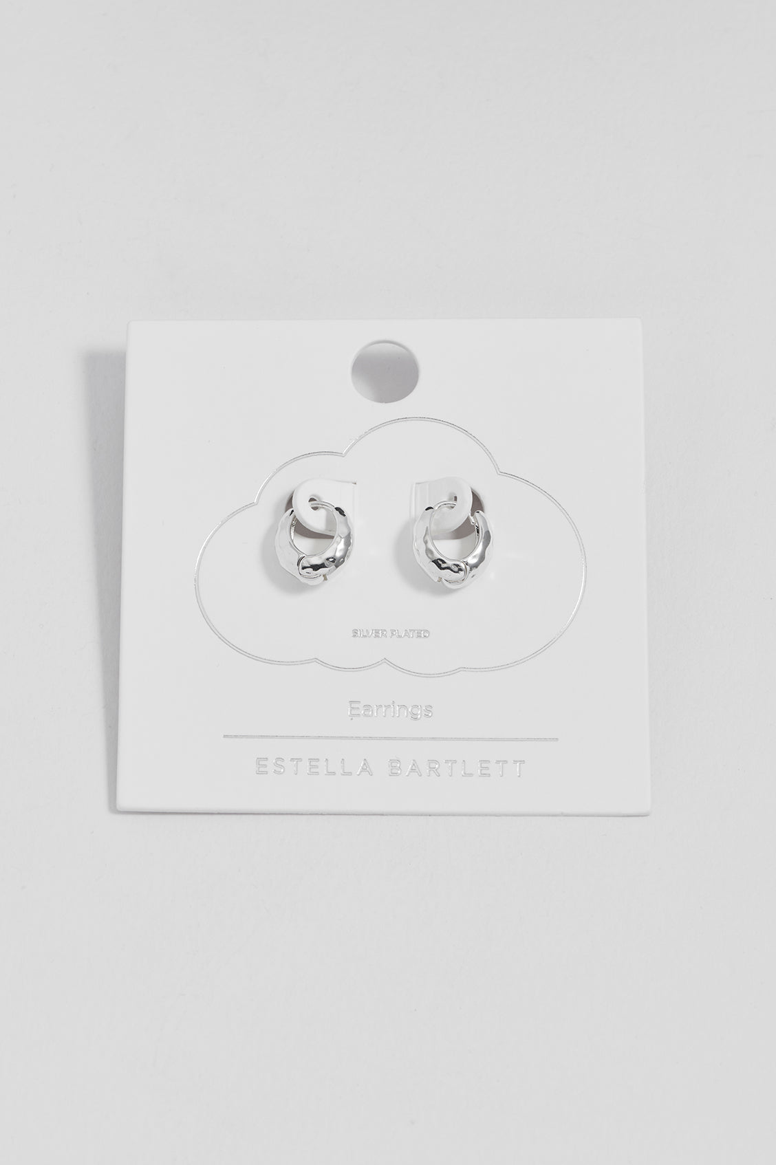 Estella Bartlett Silver Hammered Huggies