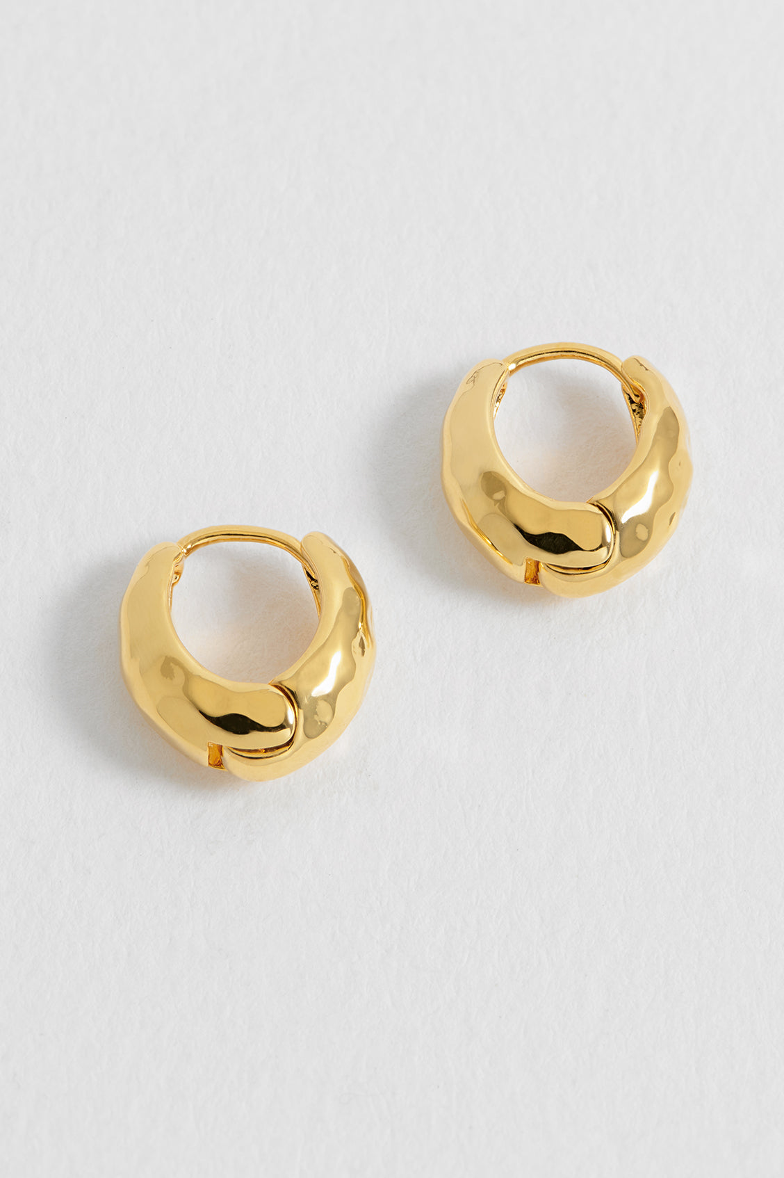 Estella Bartlett Gold Hammered Huggies