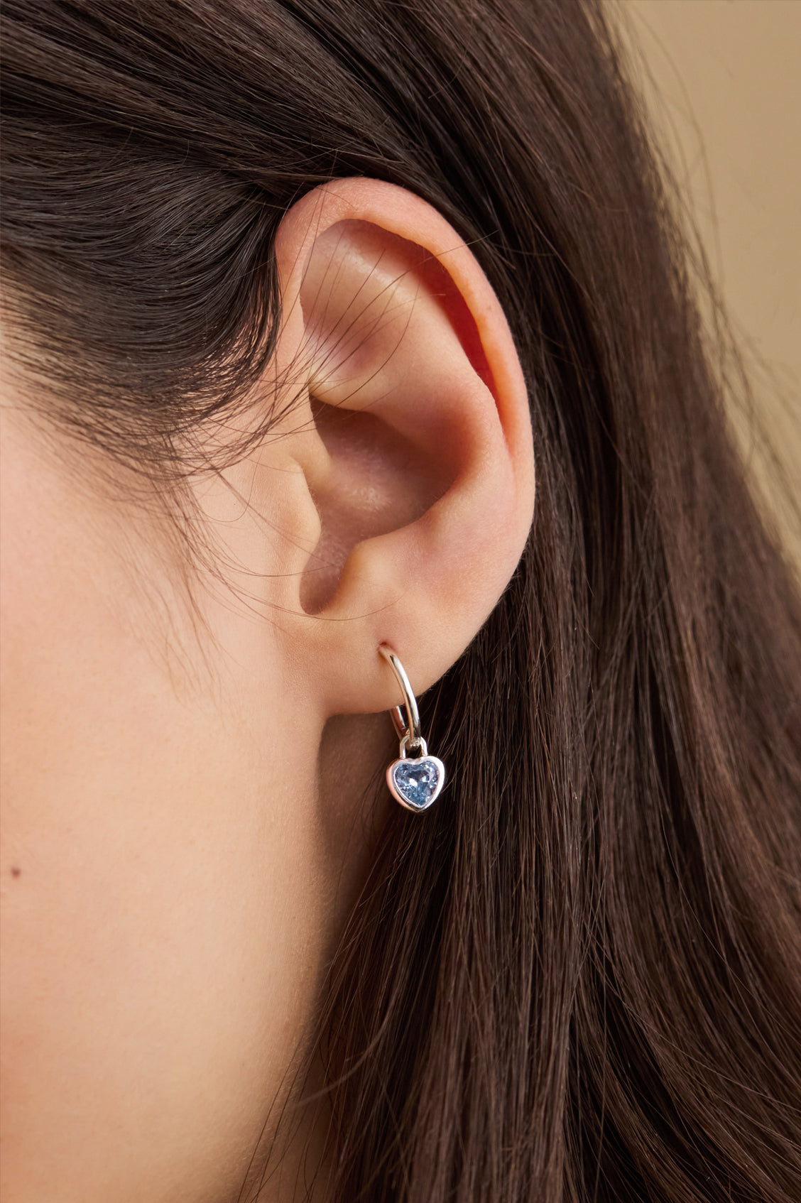 Estella Bartlett Blue CZ Padlock Hoops Silver