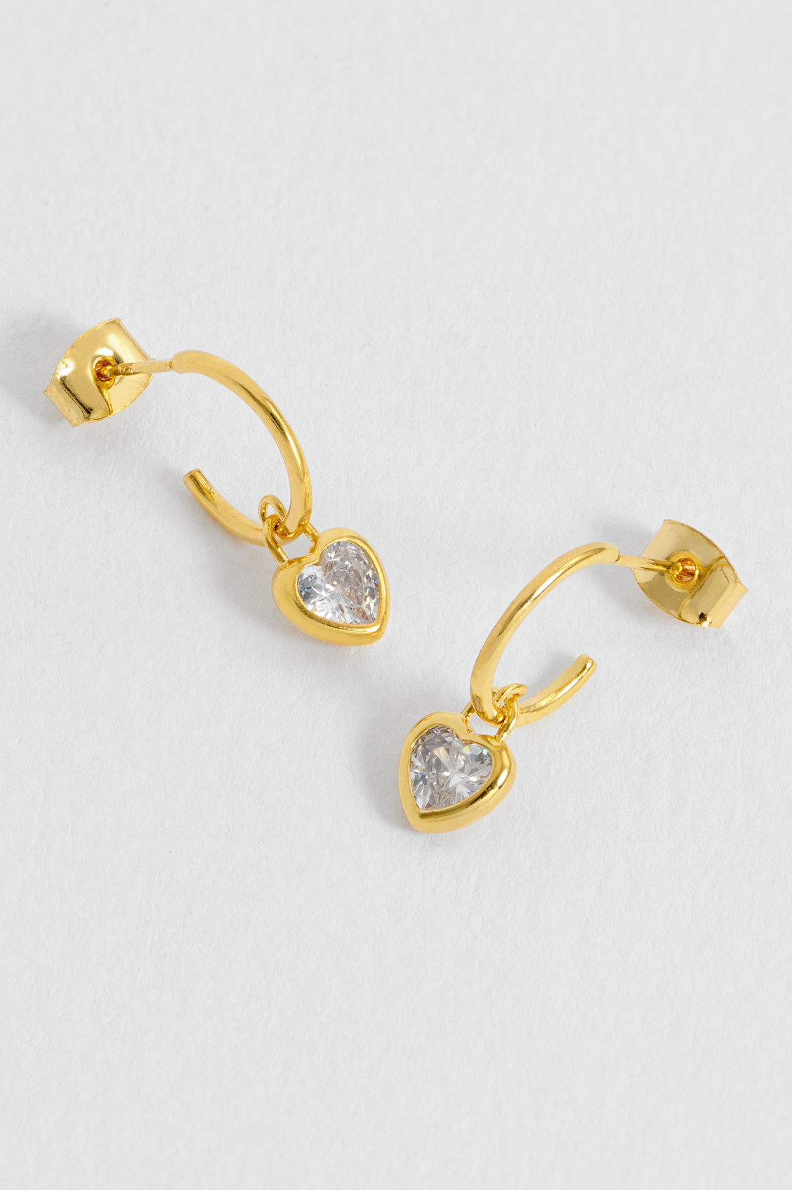 Estella Bartlett Blue CZ Padlock Hoops Gold