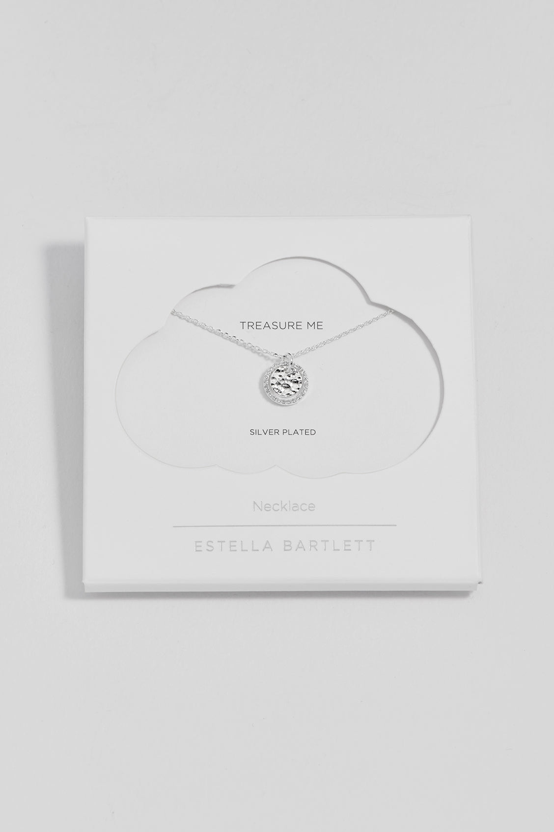 Estella Bartlett Hammered CZ Coin Necklace