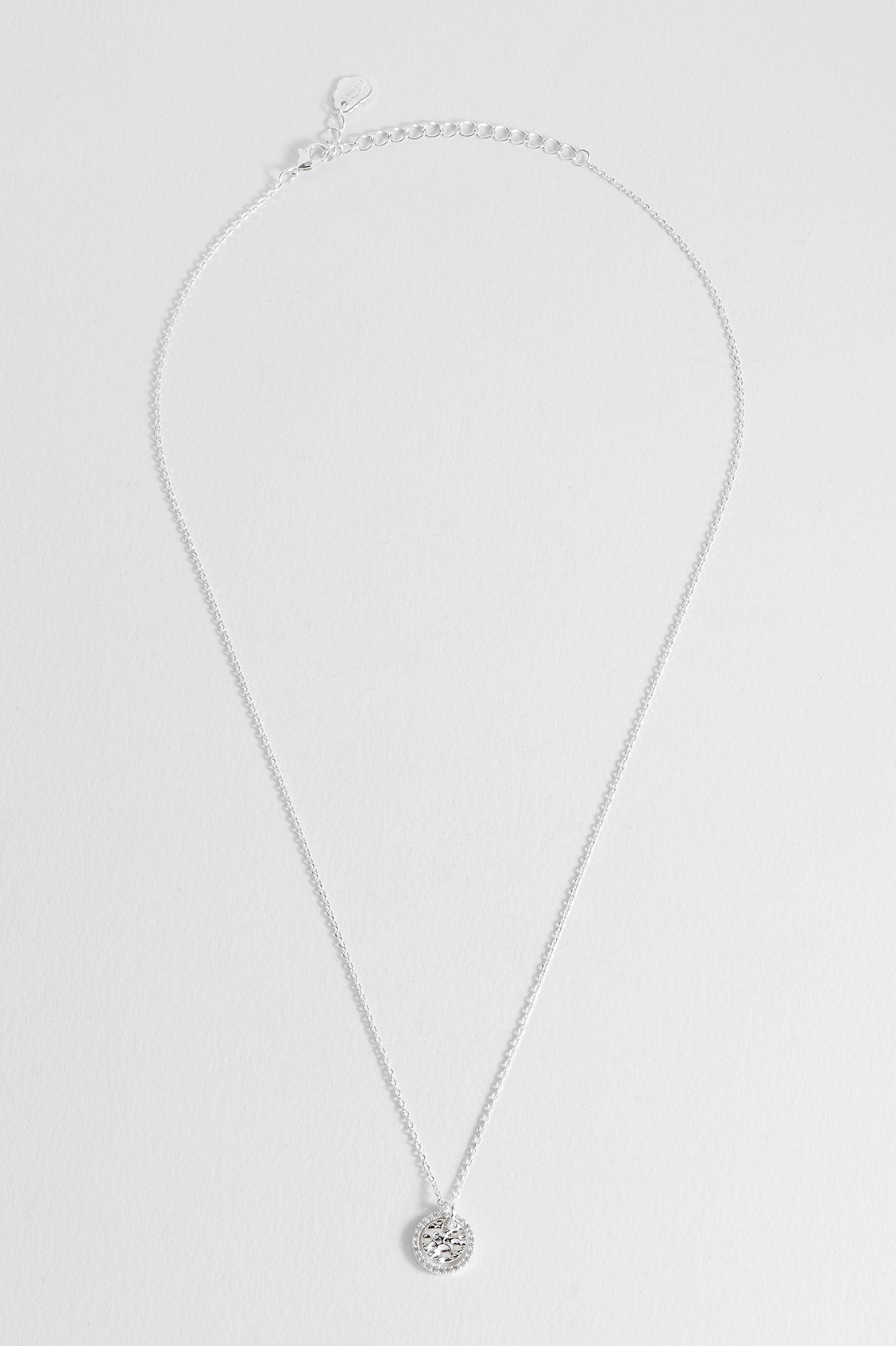 Estella Bartlett Hammered CZ Coin Necklace