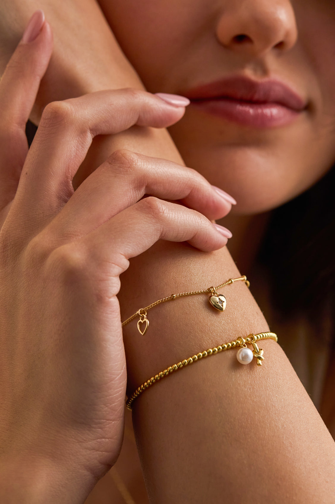 Estella Bartlett Triple Heart Charm Bracelet