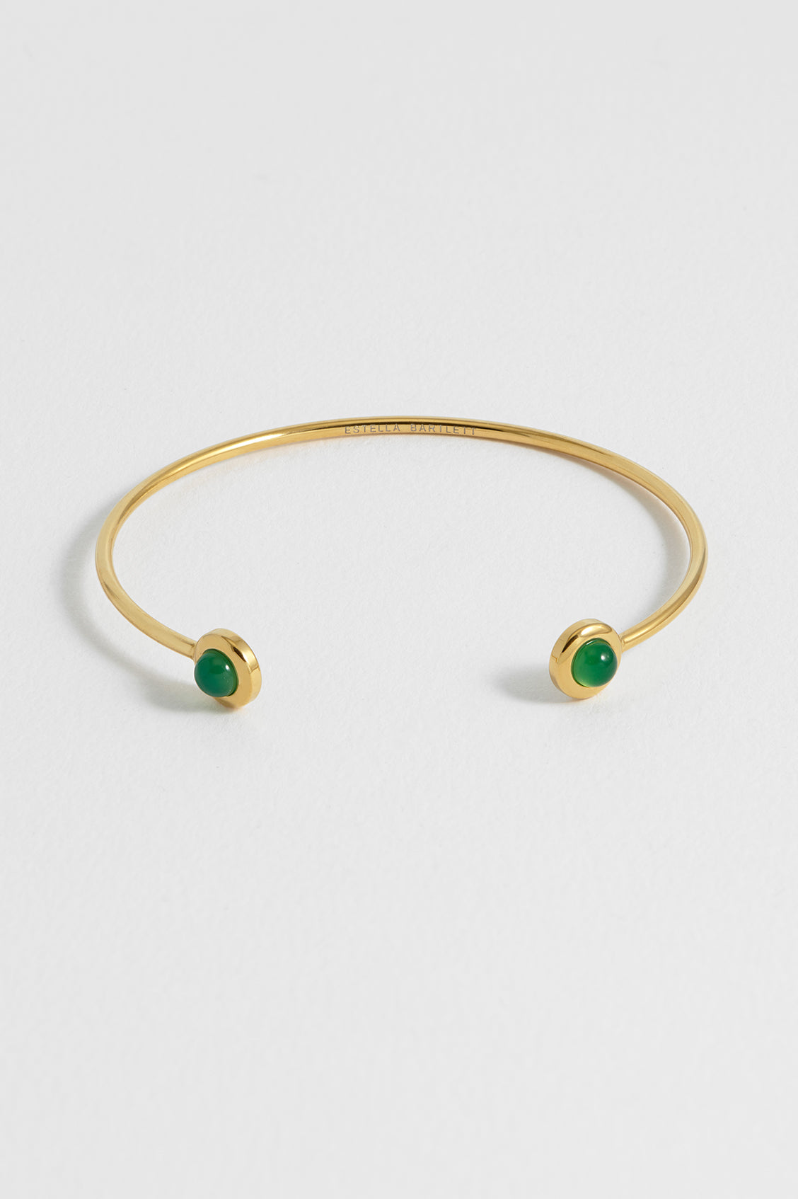 Estella Bartlett Wellness Green Agate Open Bangle