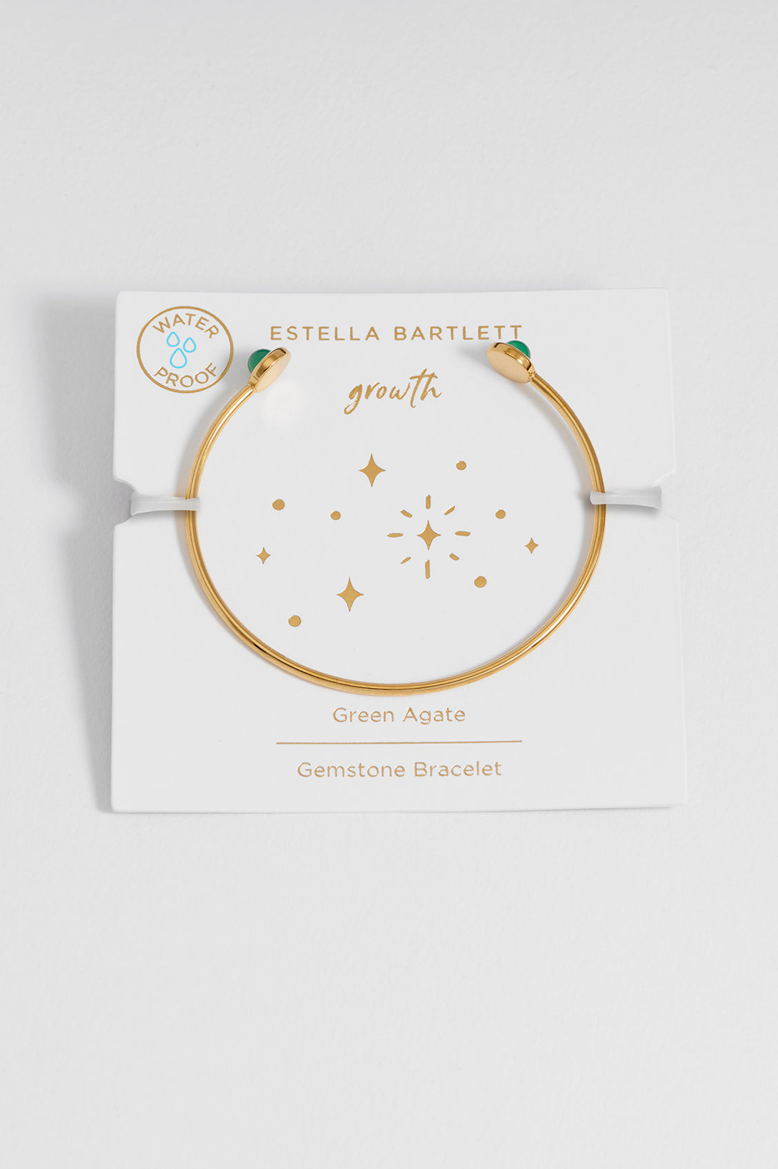 Estella Bartlett Wellness Green Agate Open Bangle