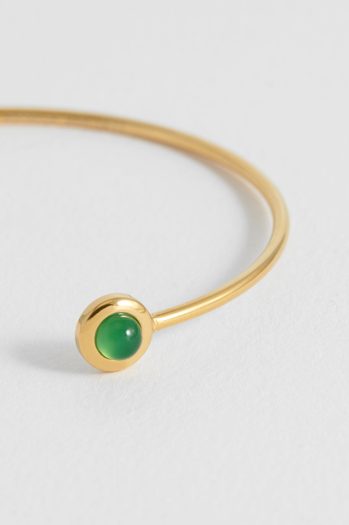 Estella Bartlett Wellness Green Agate Open Bangle