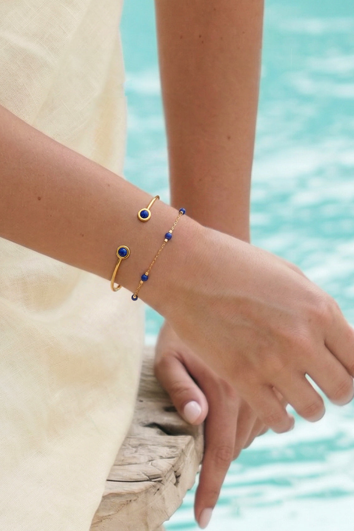 Estella Bartlett Wellness Lapis Lazuli Open Bangle