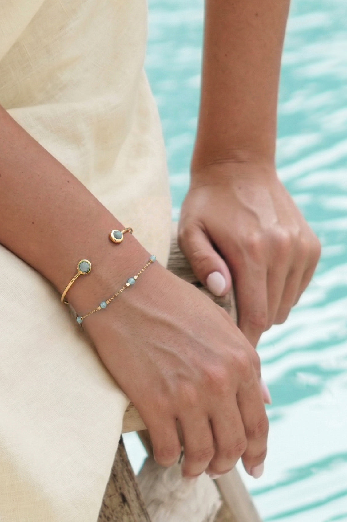 Estella Bartlett Wellness Amazonite Open Bangle