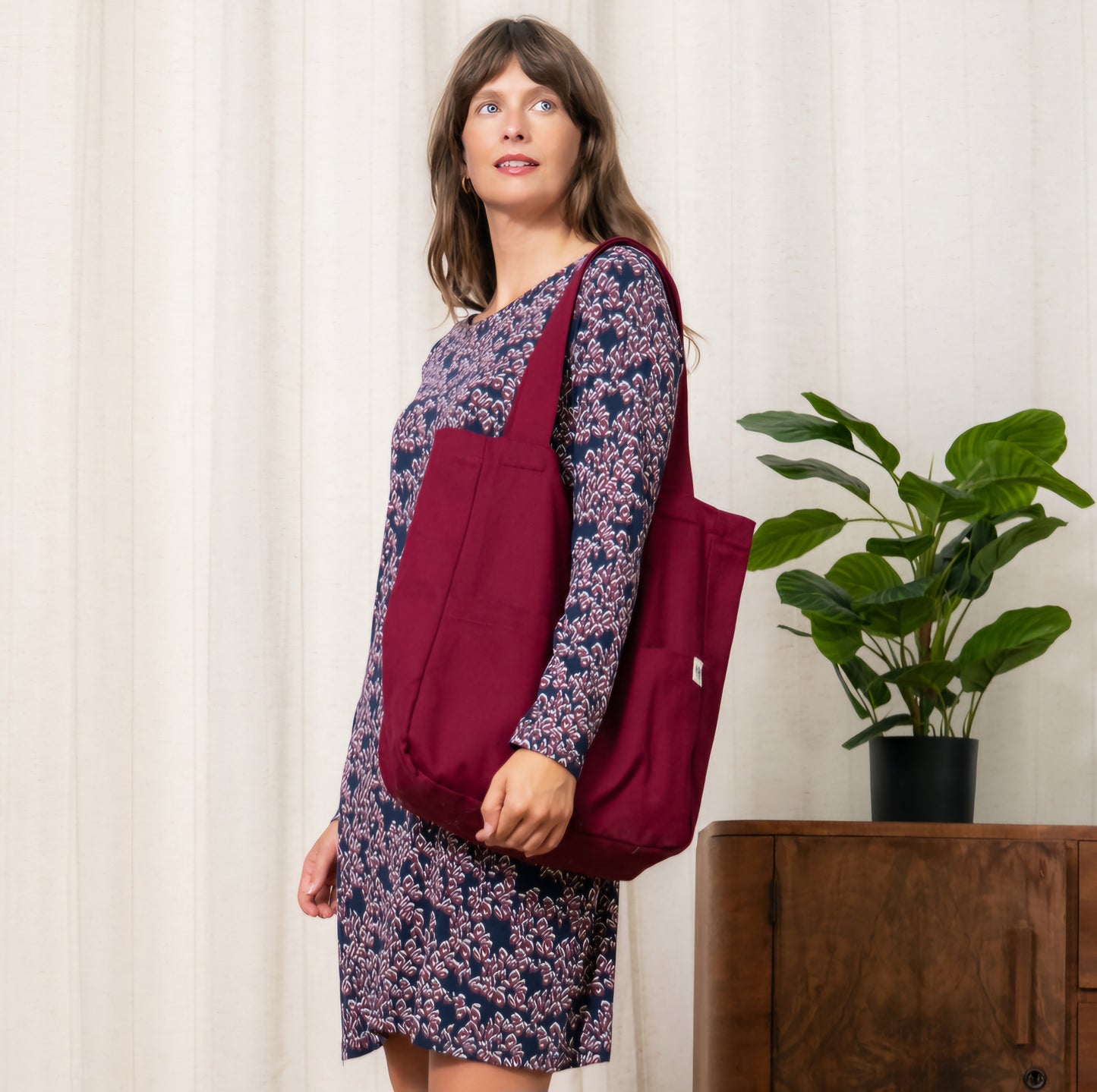 Jumbo Canvas Bag in Mulberry