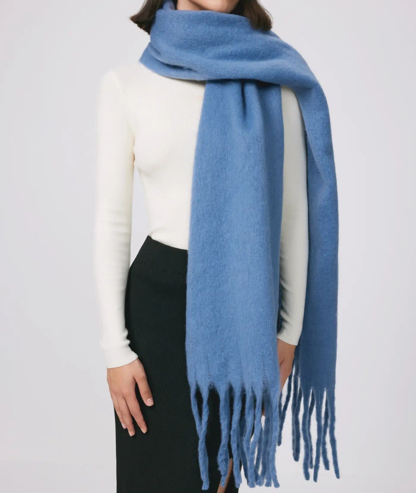 Hazel Chunky Scarf in Powder Blue