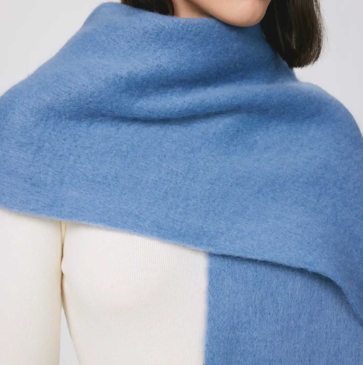 Hazel Chunky Scarf in Powder Blue
