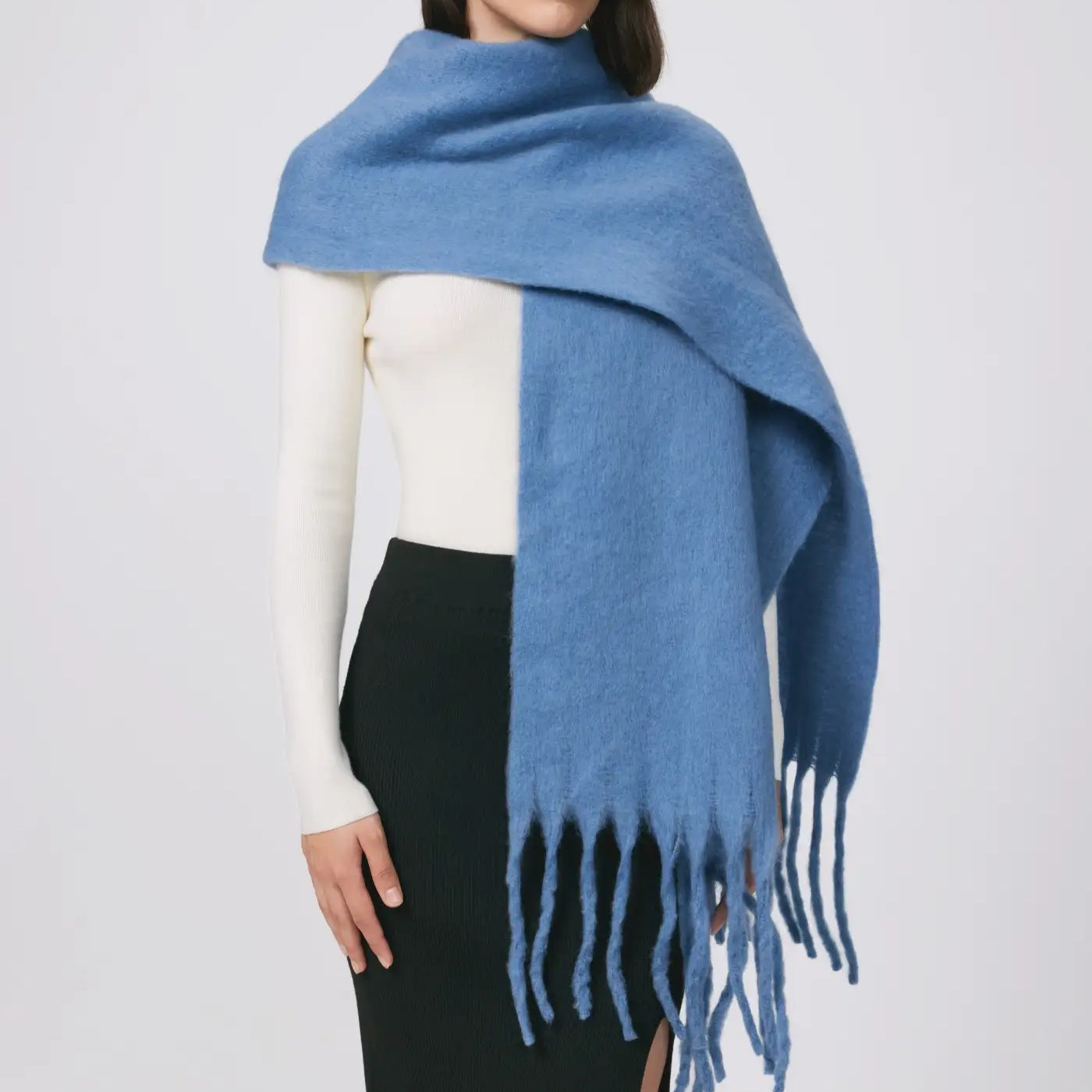 Hazel Chunky Scarf in Powder Blue