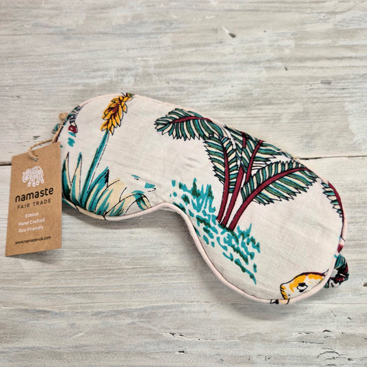 Jungle Print Sleeping Mask in Ivory