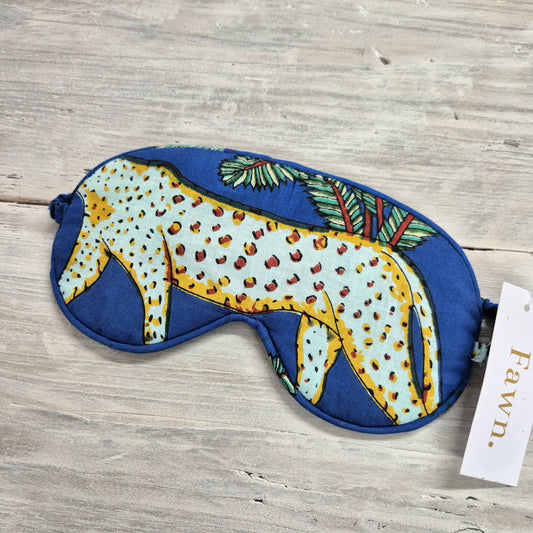 Jungle Print Sleeping Mask in Cobalt