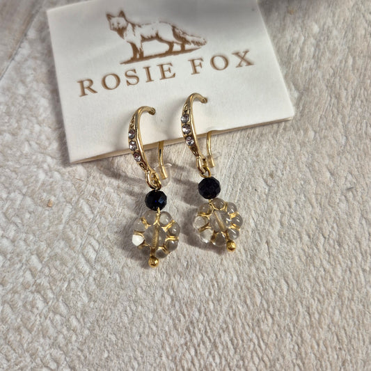 Gold & Navy Starstone Gemstone Belle Earrings