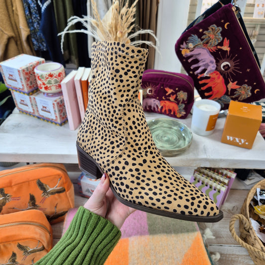 Cheetah Cuban Heel Boots