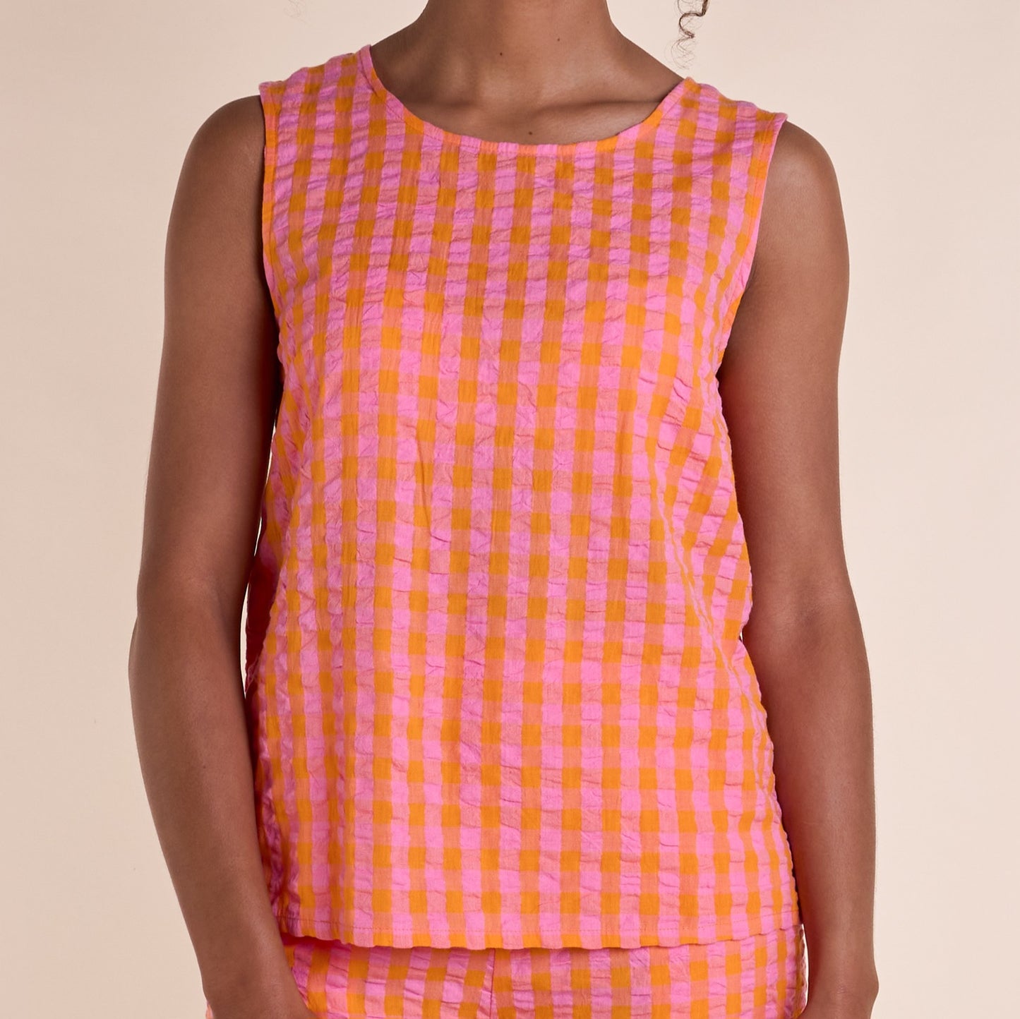 Nomads Tangerine Check Textured Vest