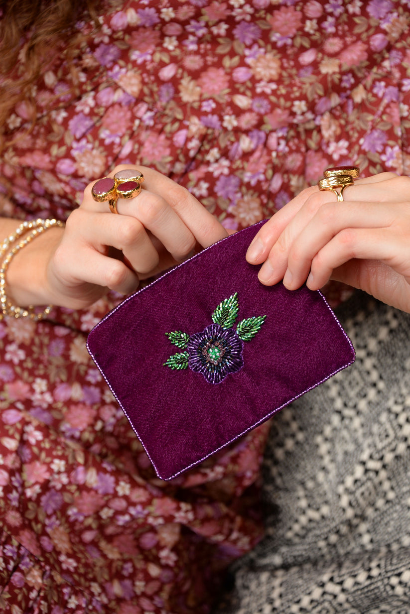 My Doris Purple Flower Small Purse