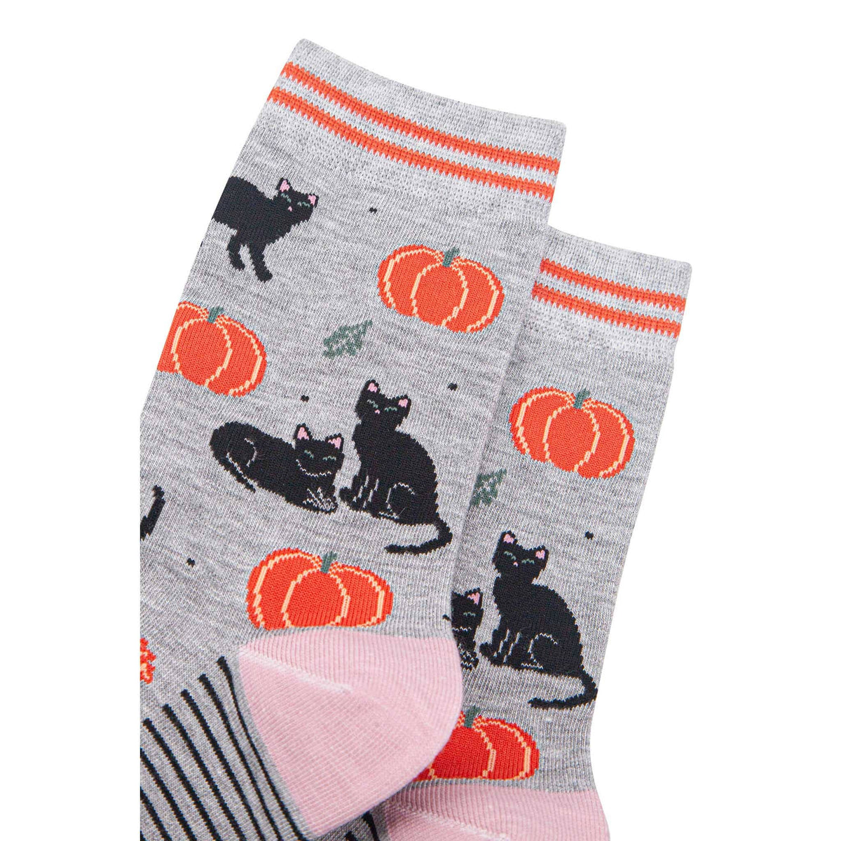 Black Cats & Pumpkins Bamboo Socks