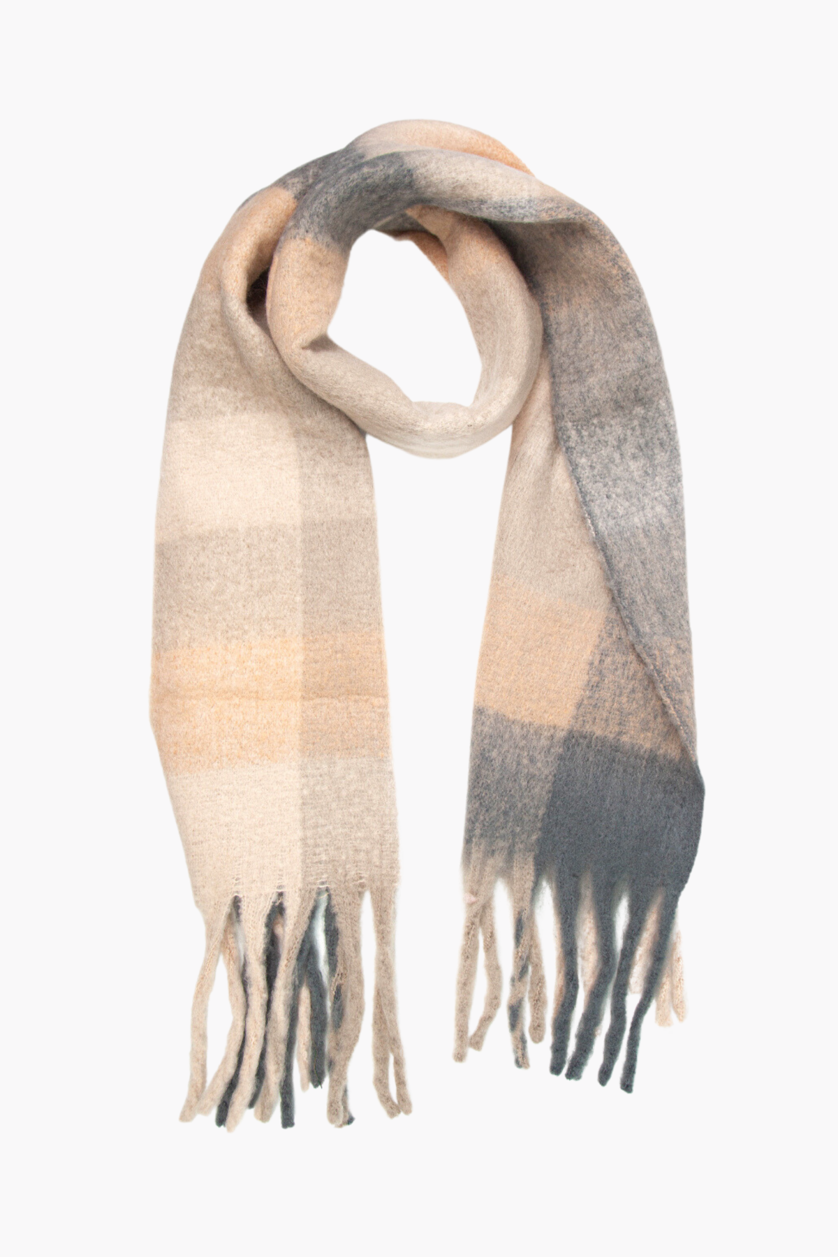 Allie Heavyweight Scarf - Neutral Colour Block