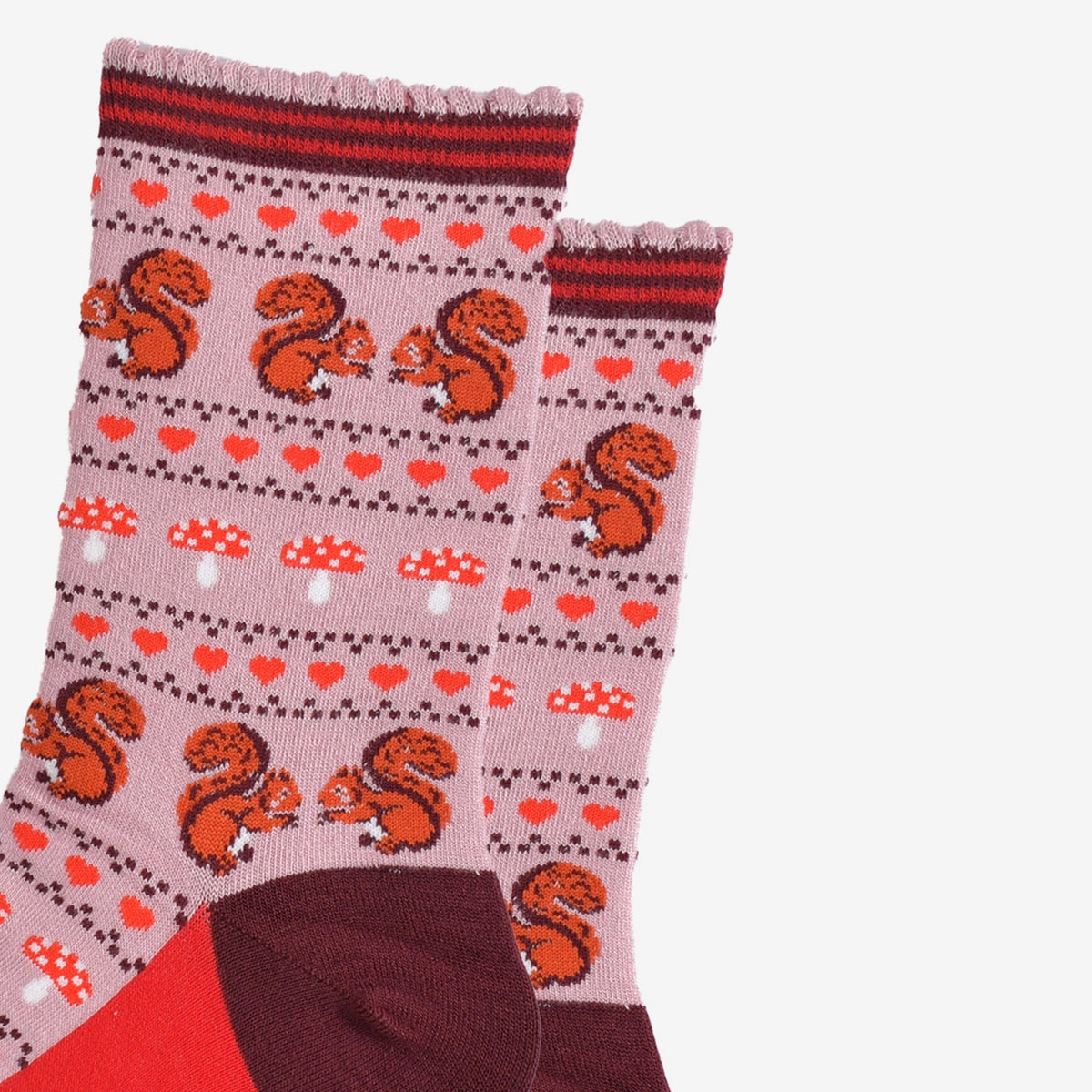 Fair Isle Squirrel Bamboo Socks