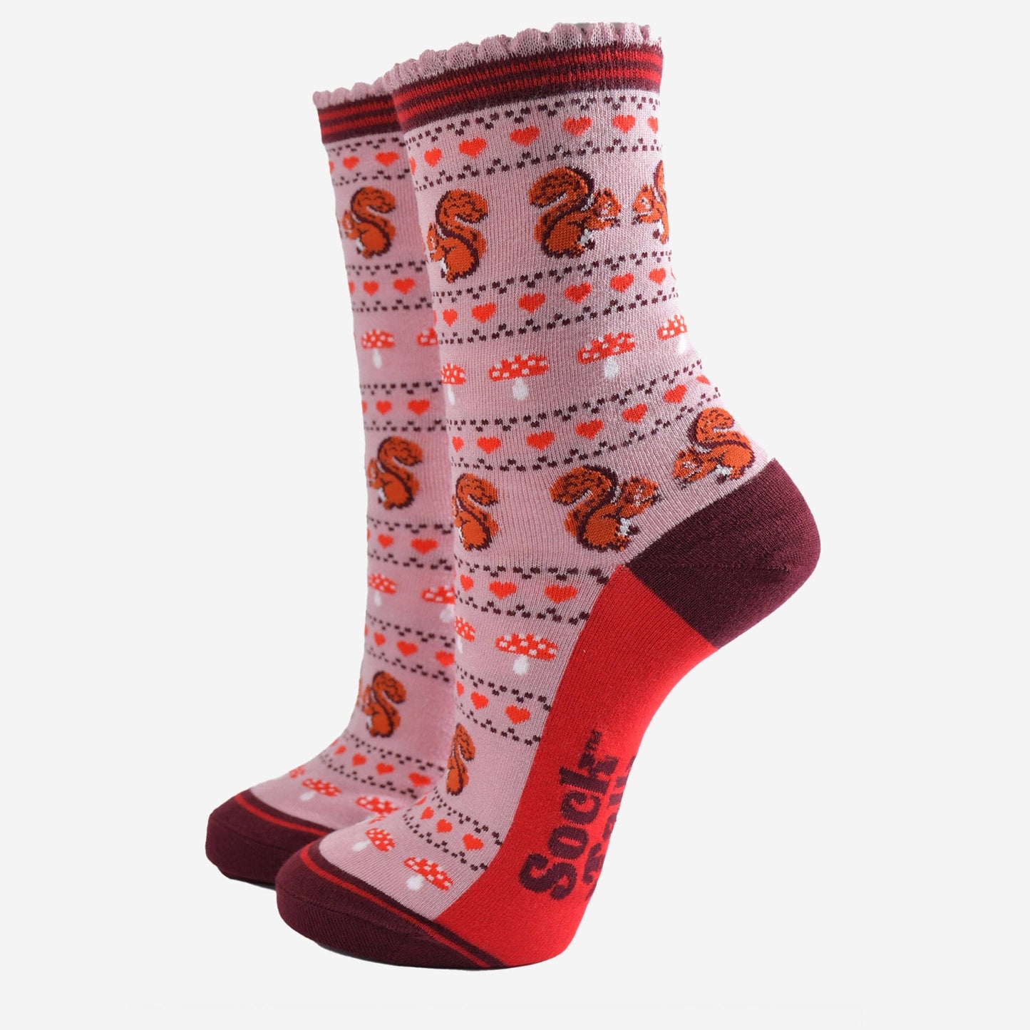 Fair Isle Squirrel Bamboo Socks