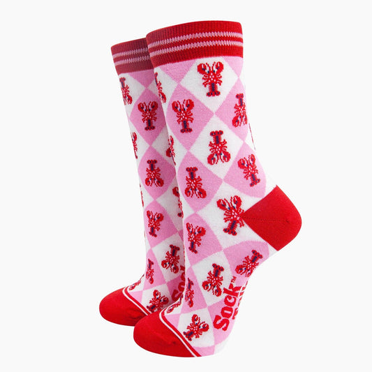 Lobster Checkerboard Bamboo Socks