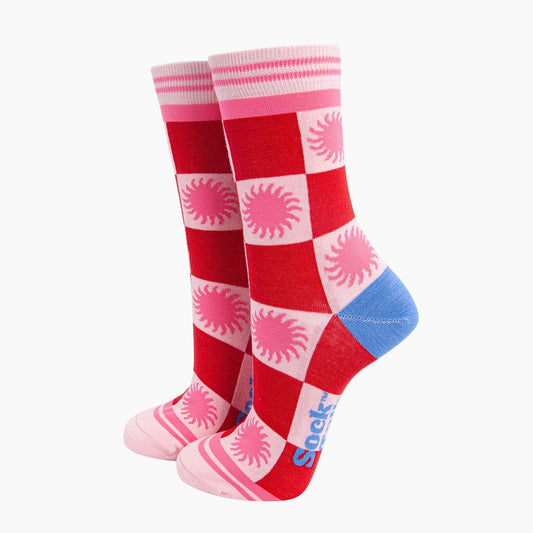 Sun Checkerboard Bamboo Socks