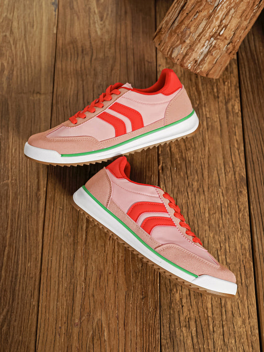 Piper Trainers in Pink & Red