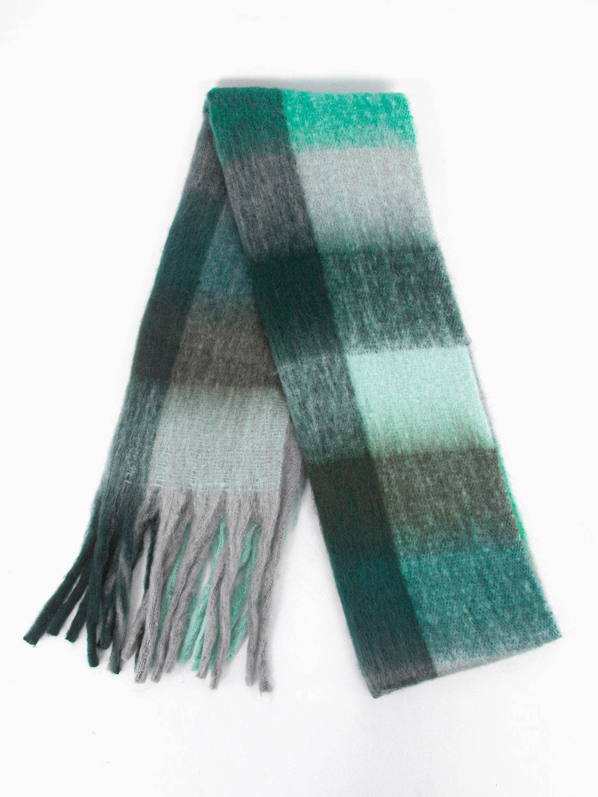 Allie Heavyweight Scarf - Aqua Colour Block