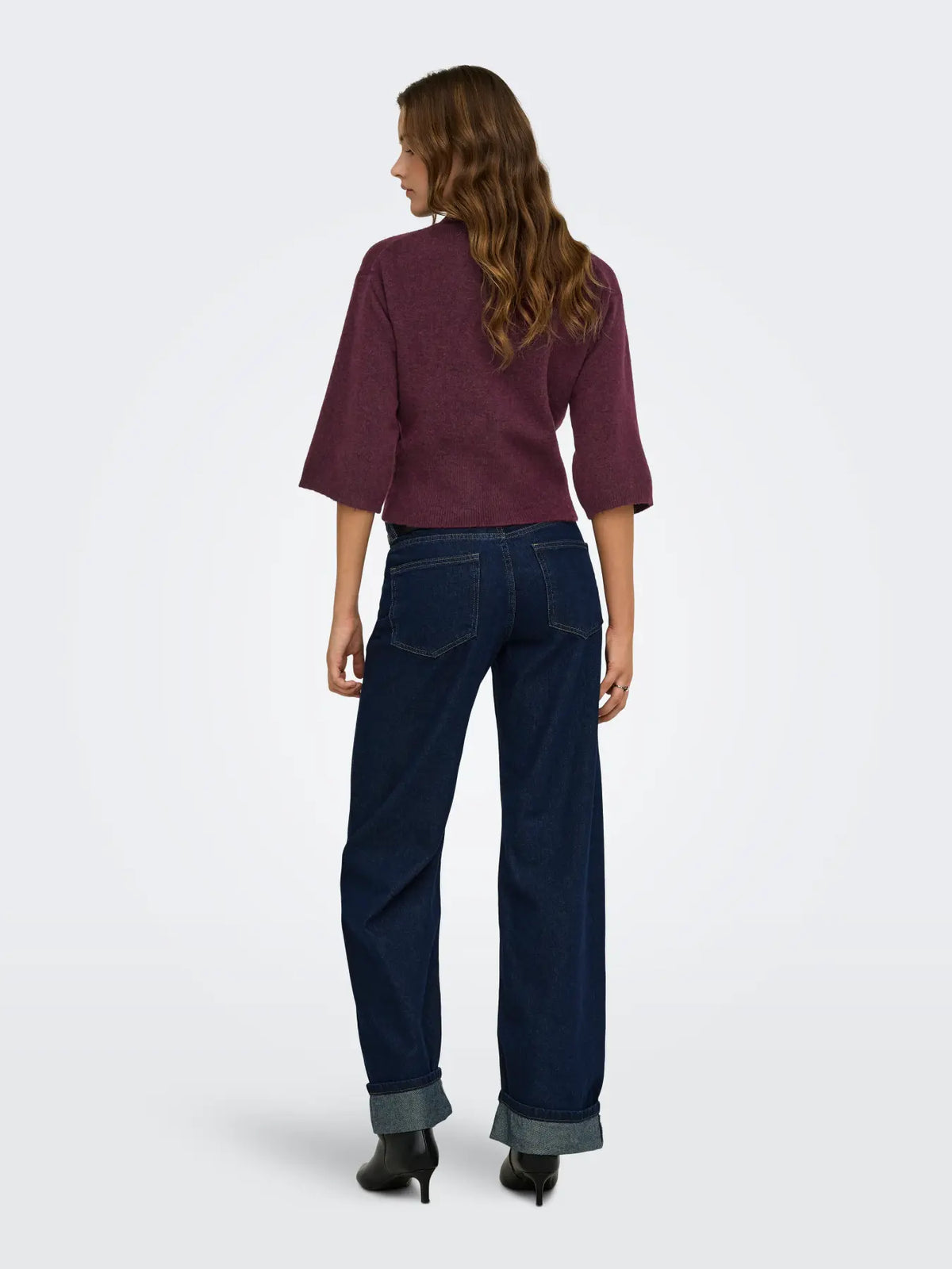 ONLY Macey Polo Cardigan in Fig