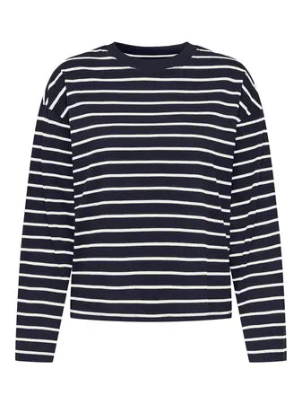 ONLY Happy Stripe Top in Navy