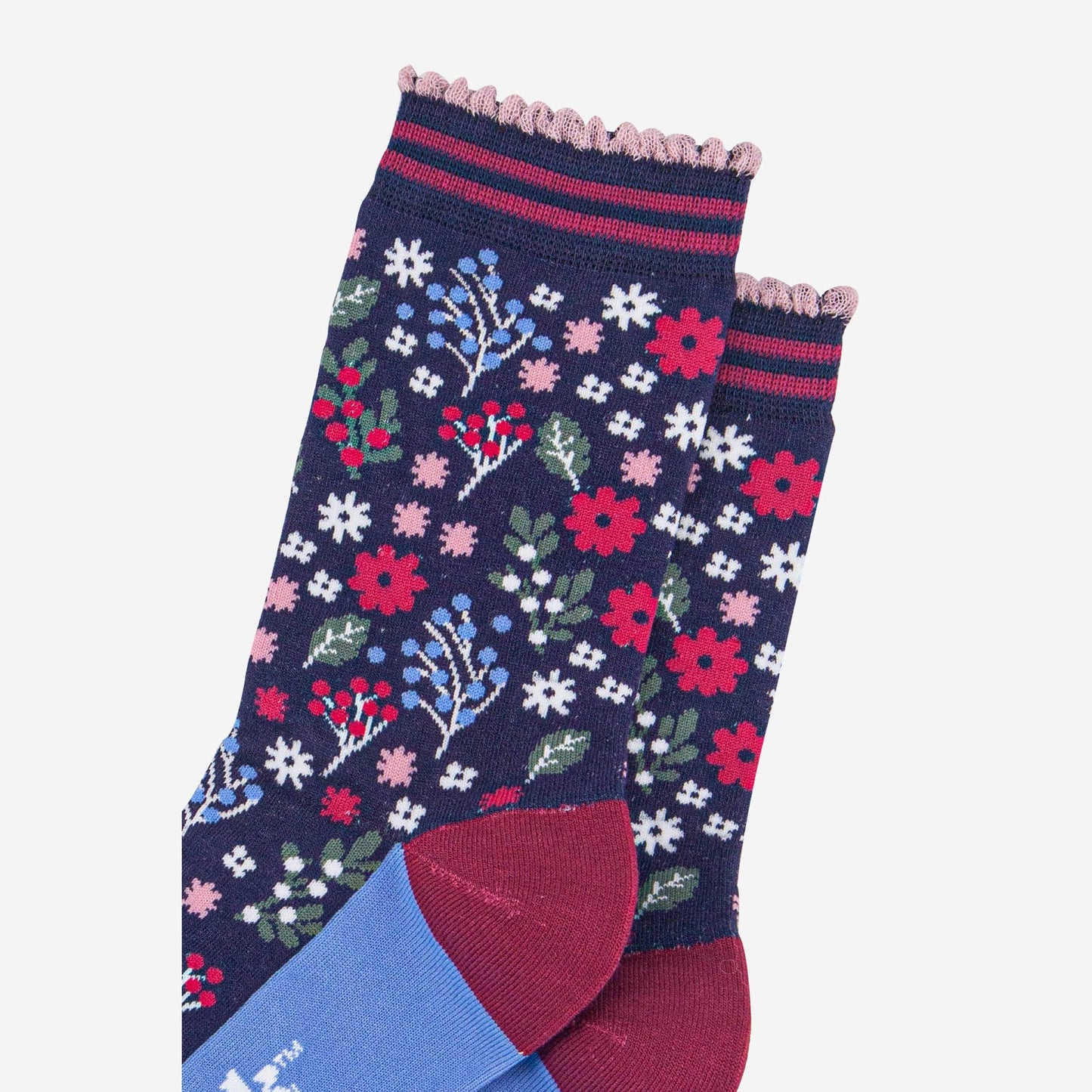 Winter Floral Bamboo Socks
