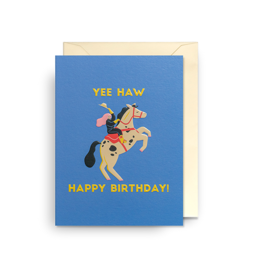 Yee Haw Cowgirl Birthday Mini Card