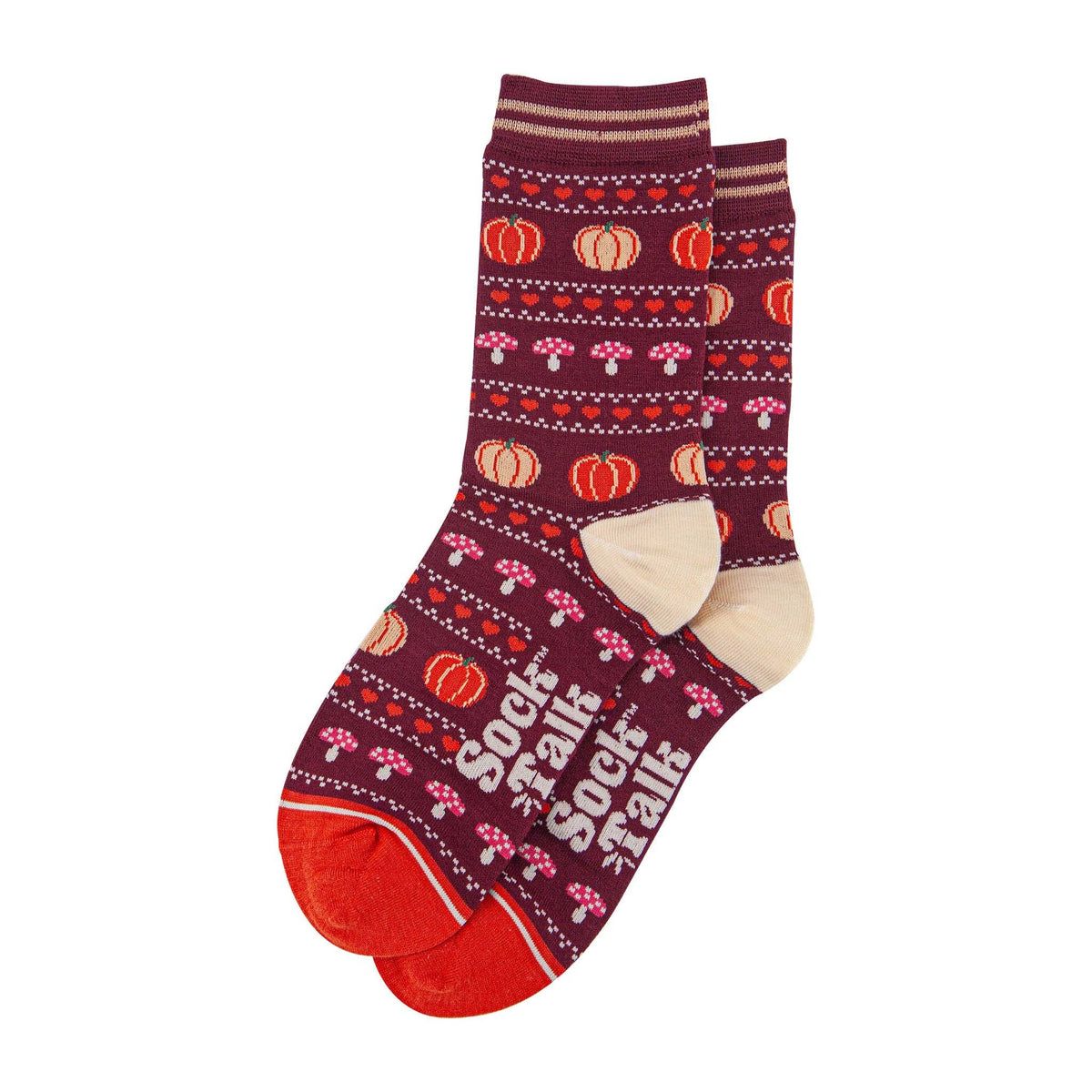 Fair Isle Pumpkin & Toadstool Bamboo Socks